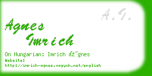 agnes imrich business card